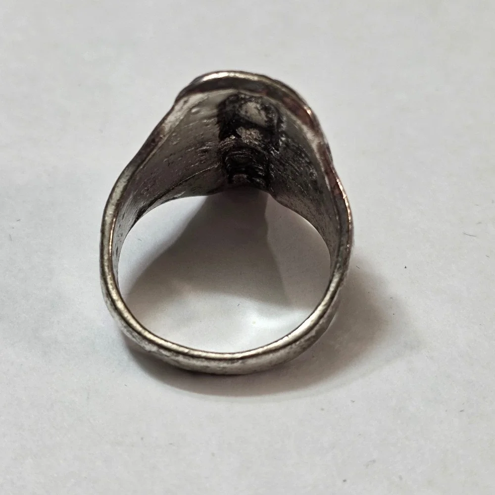 New Vintage Silver Tone Skull Ring Men Women Size 11 Goth Biker Punk Heavy Metal
